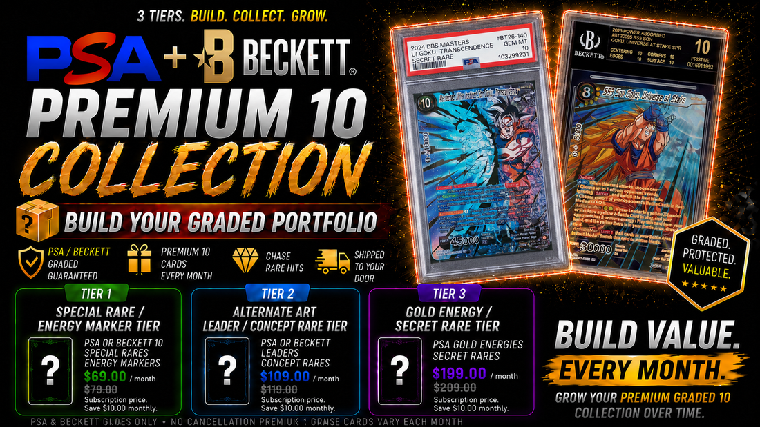 PSA & Beckett 10 Slab Club - Tier 3 (Dragon Ball Masters Monthly Subscription)