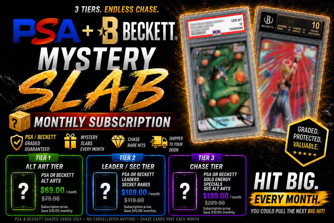 PSA & Beckett 10 Slab Club- Tier 3 (Dragon Ball Fusion World Monthly Subscription)