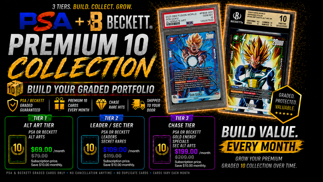 PSA & Beckett 10 Slab Club – Tier 1 (Dragon Ball Fusion World Monthly Subscription)