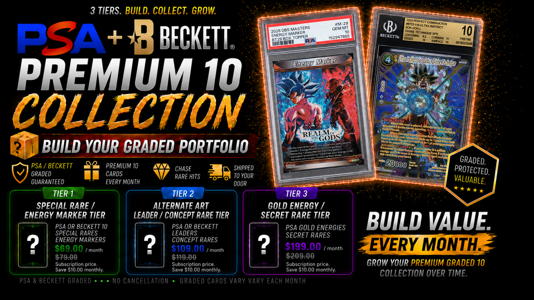 PSA & Beckett 10 Slab Club – Tier 1 (Dragon Ball Masters Monthly Subscription)