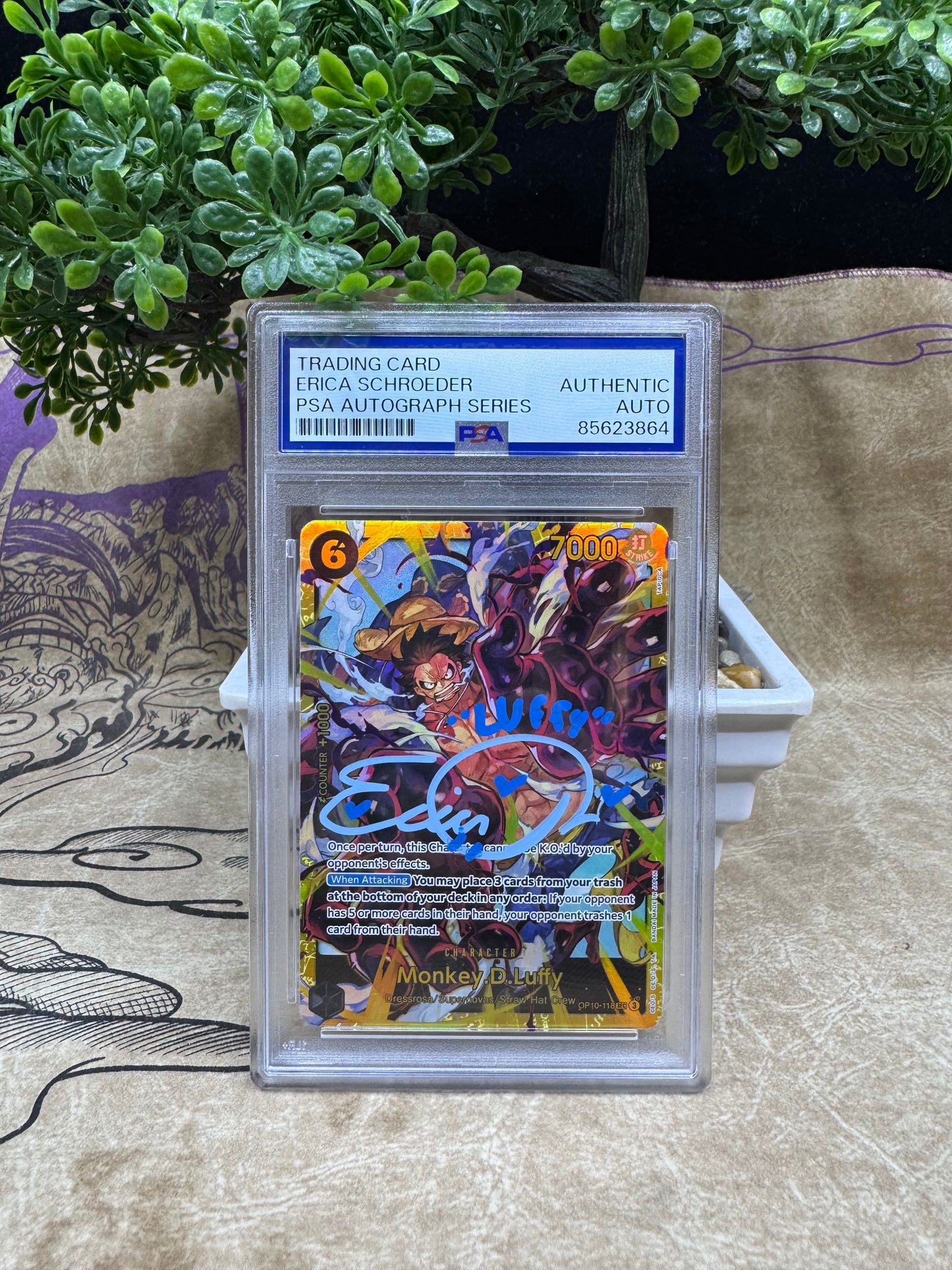 Monkey D. Luffy Exclusive PSA Blue Label Autograph Slab