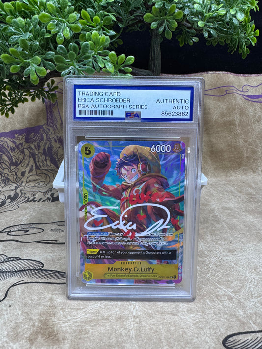Monkey D. Luffy Exclusive PSA Blue Label Autograph Slab