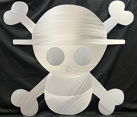 Straw Hat Skull – Handcrafted Aluminum Wall Art